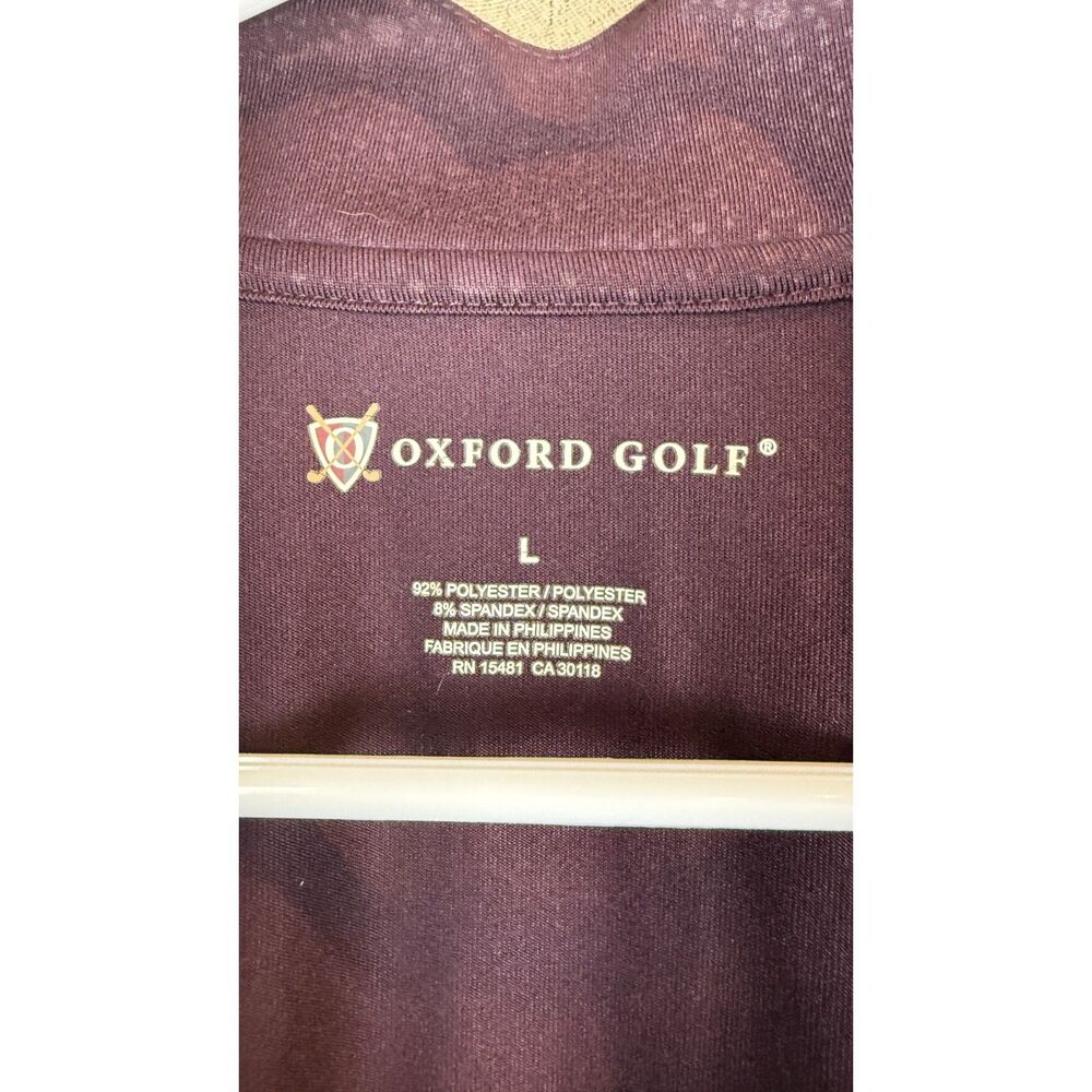 Oxford Golf Quarter Zip Pullover | Plum | Dot Texture - Picture 4 of 4